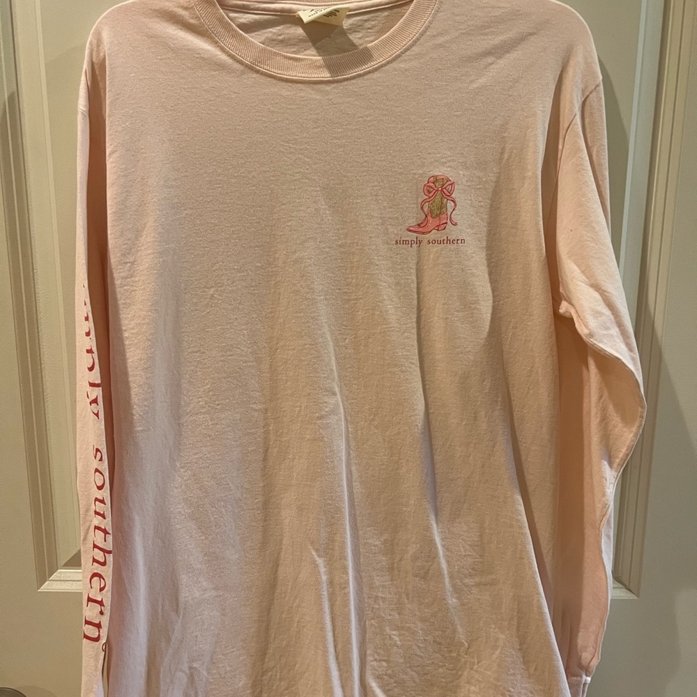 Simply Southern Light Pink Long Sleeve Tee